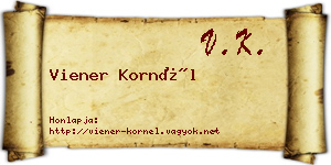 Viener Kornél névjegykártya